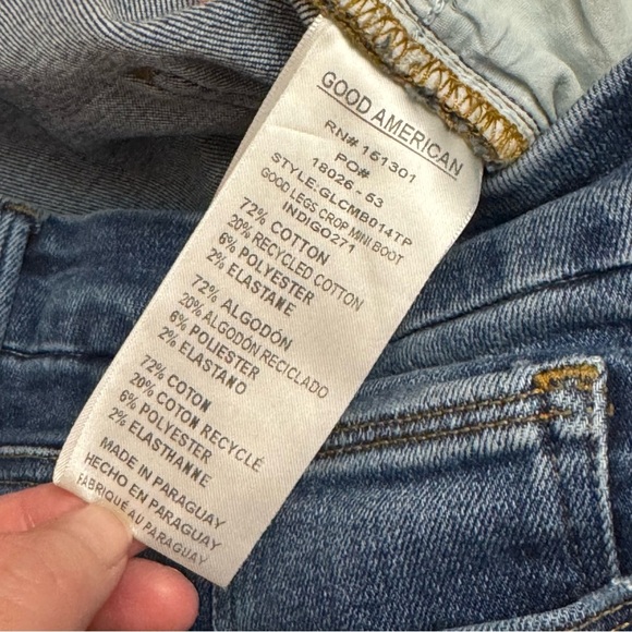 Good American Blue Cropped Jeans | Size 16 - Picture 8 of 13